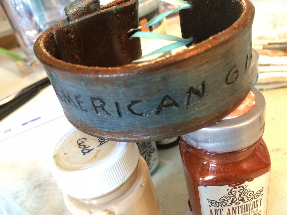 I edged the bracelet with Kenyan Copper.