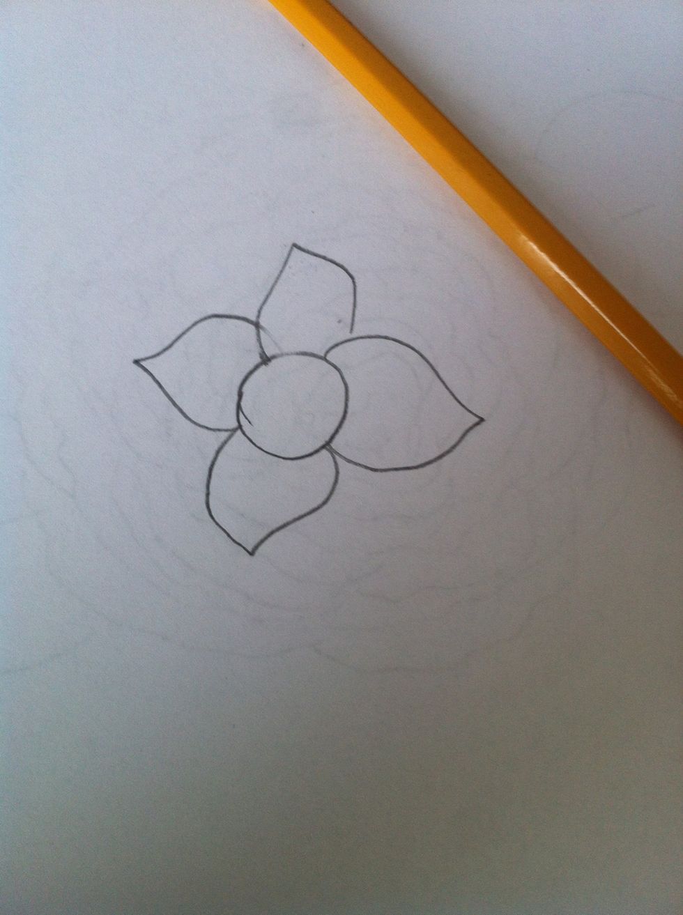 I ended up doing four. But you can end up with whatever number of petals depending on the size of the circle!
