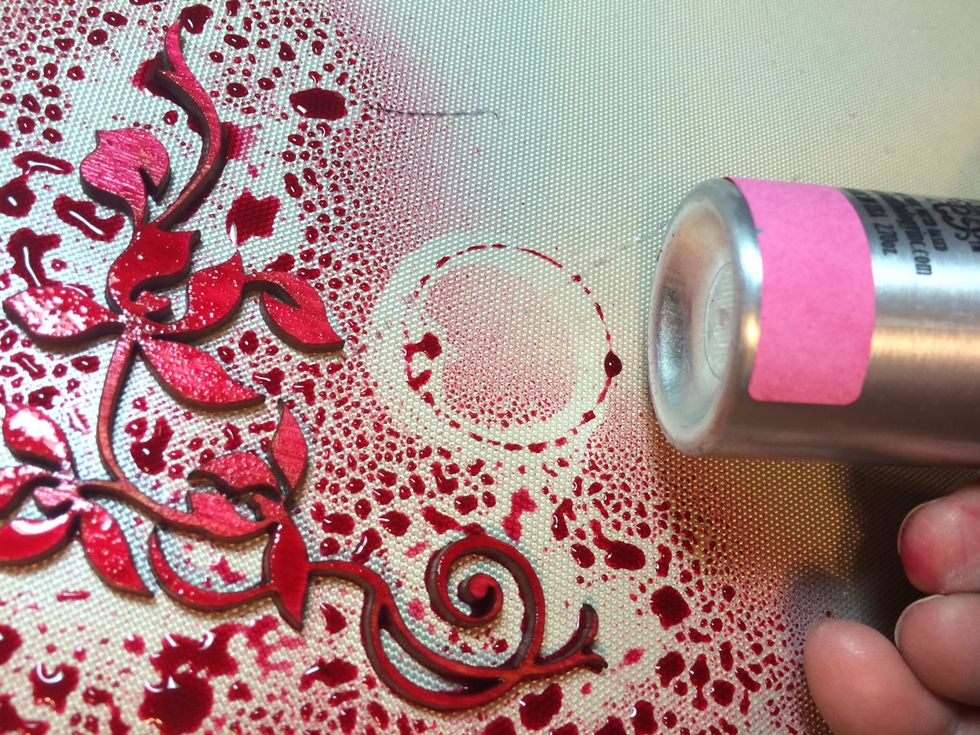 I ended up not using this piece but when I was photographing this, I set the Colorations bottle into the spray and noticed this lovely circle that it made. I couldn't waste it, soooooo....
