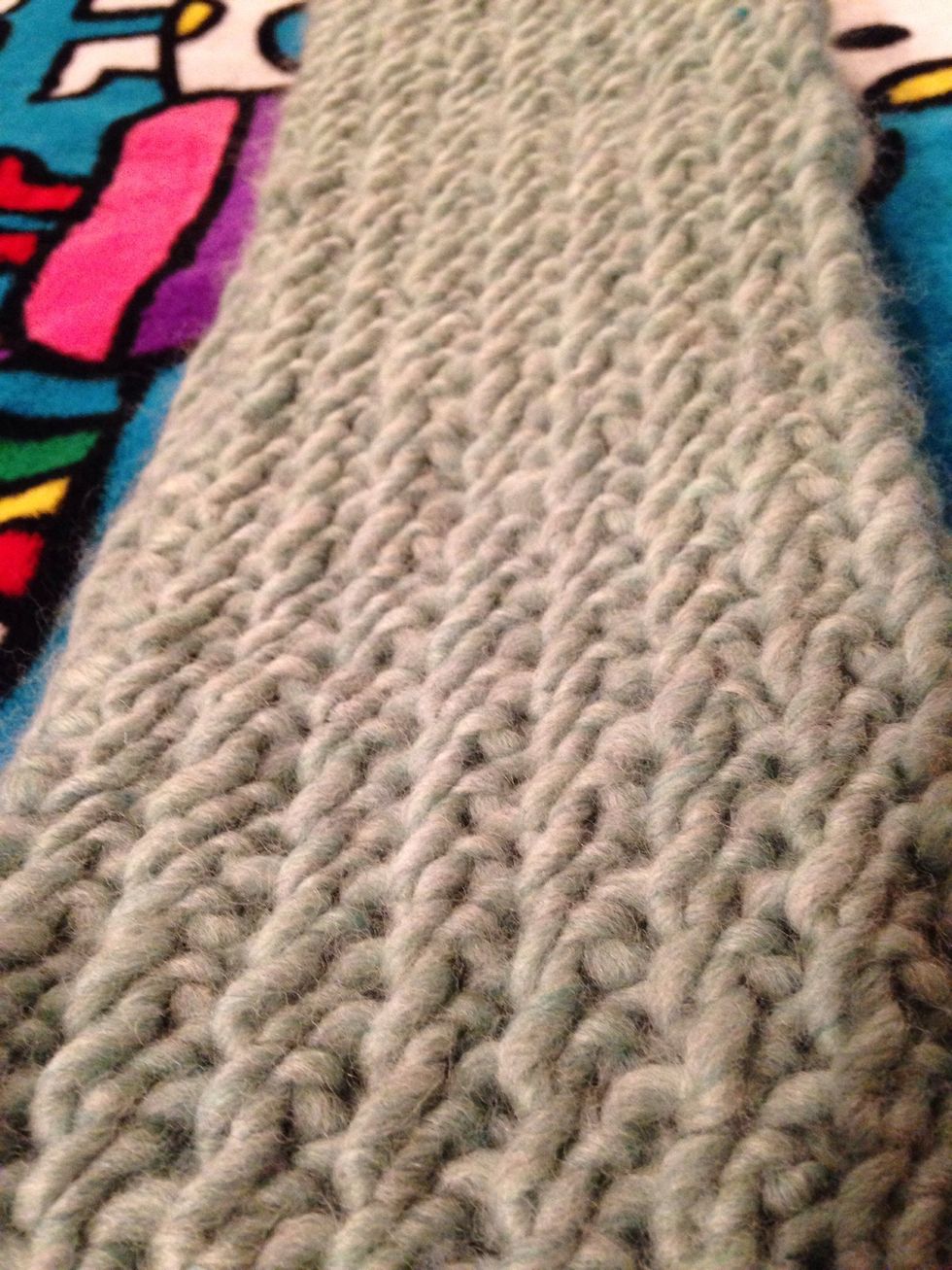 I ended up switching the yarn to a thick wool and I picked a needle one size bigger than the recommended size.