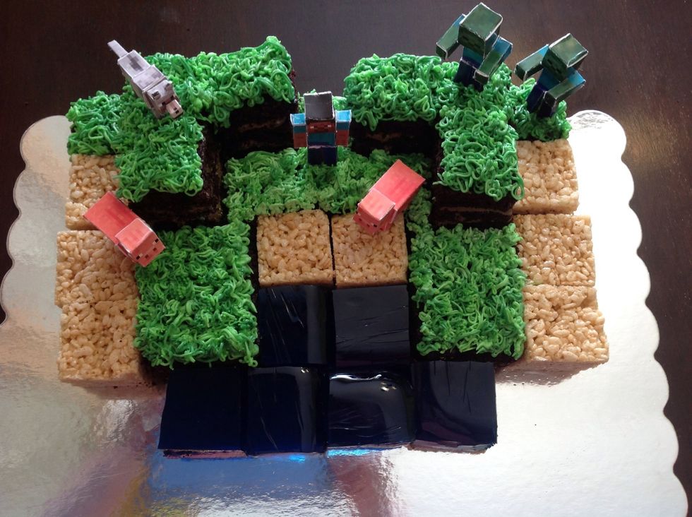 I ended up with pigs, zombies, a wolf and of course Steve