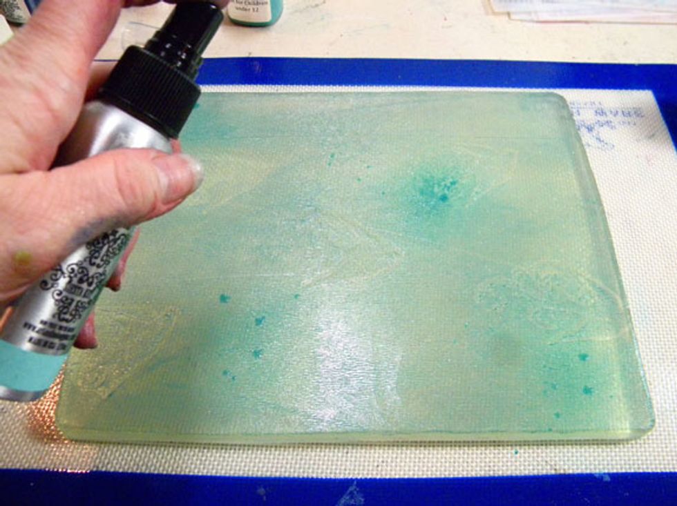 I even sprayed some Colorations spray onto the Plate.  This is my favorite new color, Siesta Key.