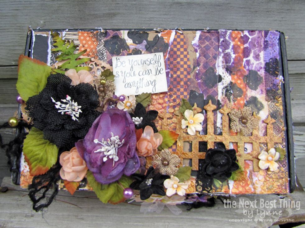 I finished off the box with a Tattered Quote. I hope you have enjoyed my decorated cigar box!