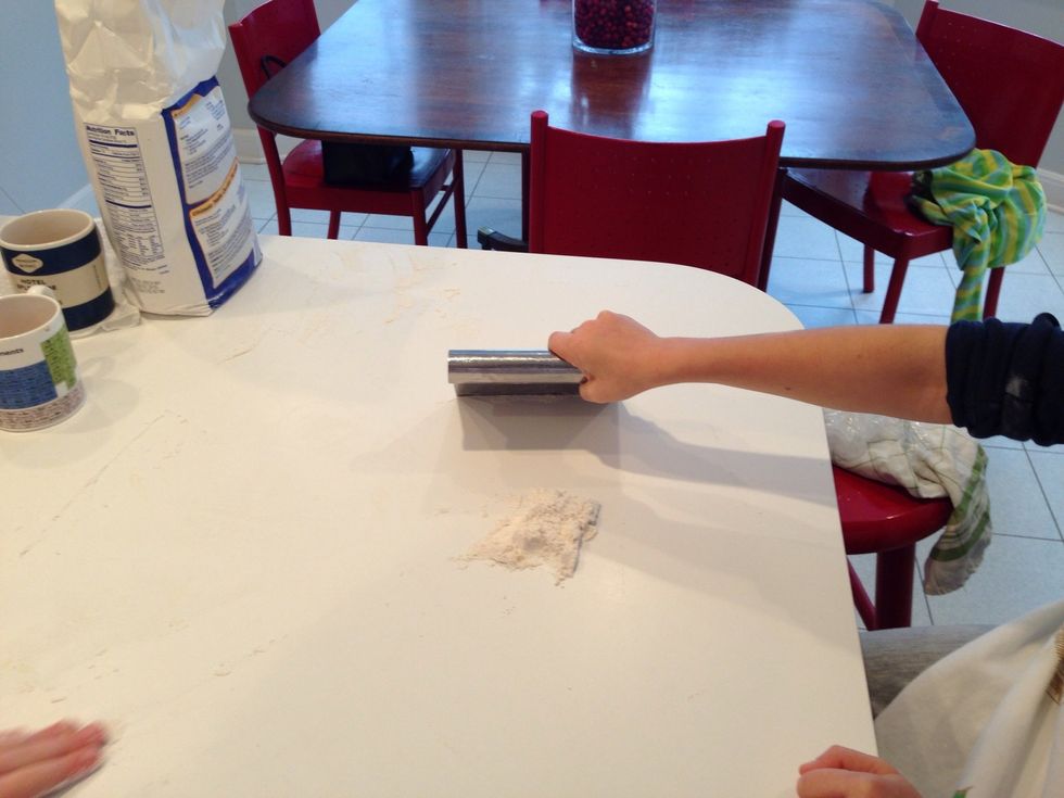 I forget what you call this thing but Hildegard is doing a great job cleaning the counter with it.