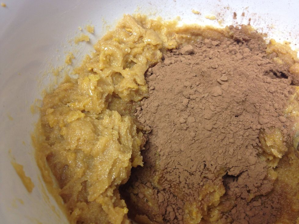 I forgot to add the cocoa earlier so added after mixing the rest of the ingredients.. Makes no difference \u263a. I had to use my hands to make the dough as it was kind of tough. But don't knead.