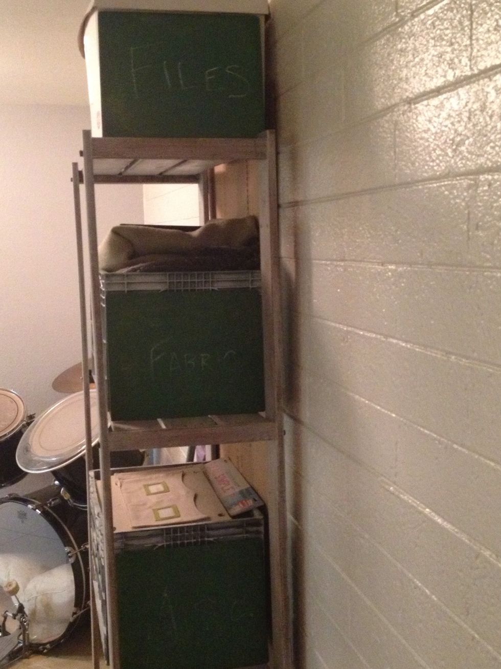 I found these at an antique shop goin out of business and bought them with no idea what I would ever do with them. Put them in front of some crates to label my misc office/craft stuff.