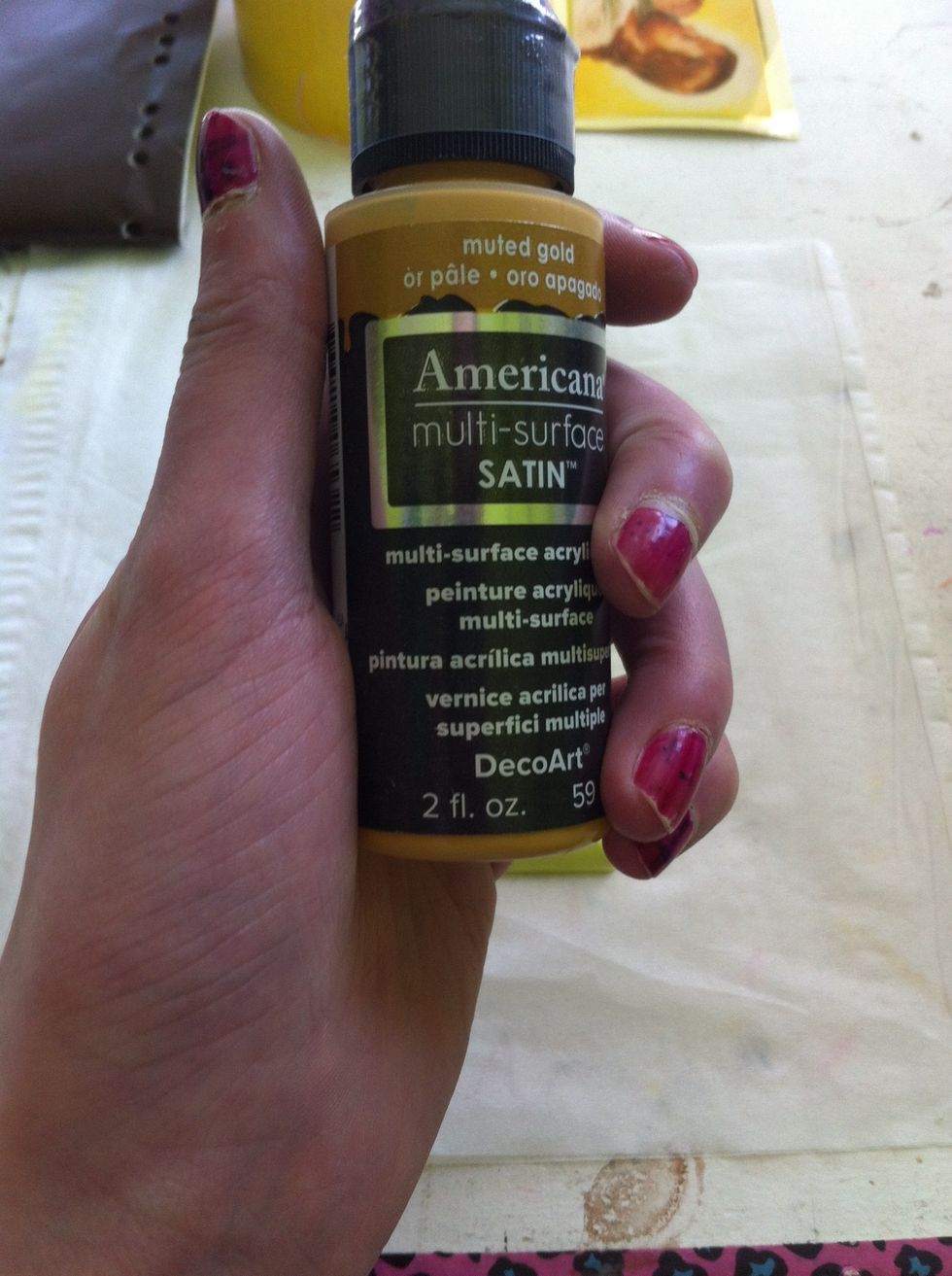 I found this dark yellow paint I'm going to use
