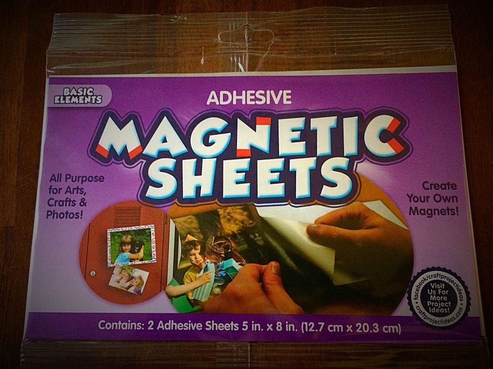 I found this pack of magnet sheets (2 sheets for about $3) at Walmart-Mart.