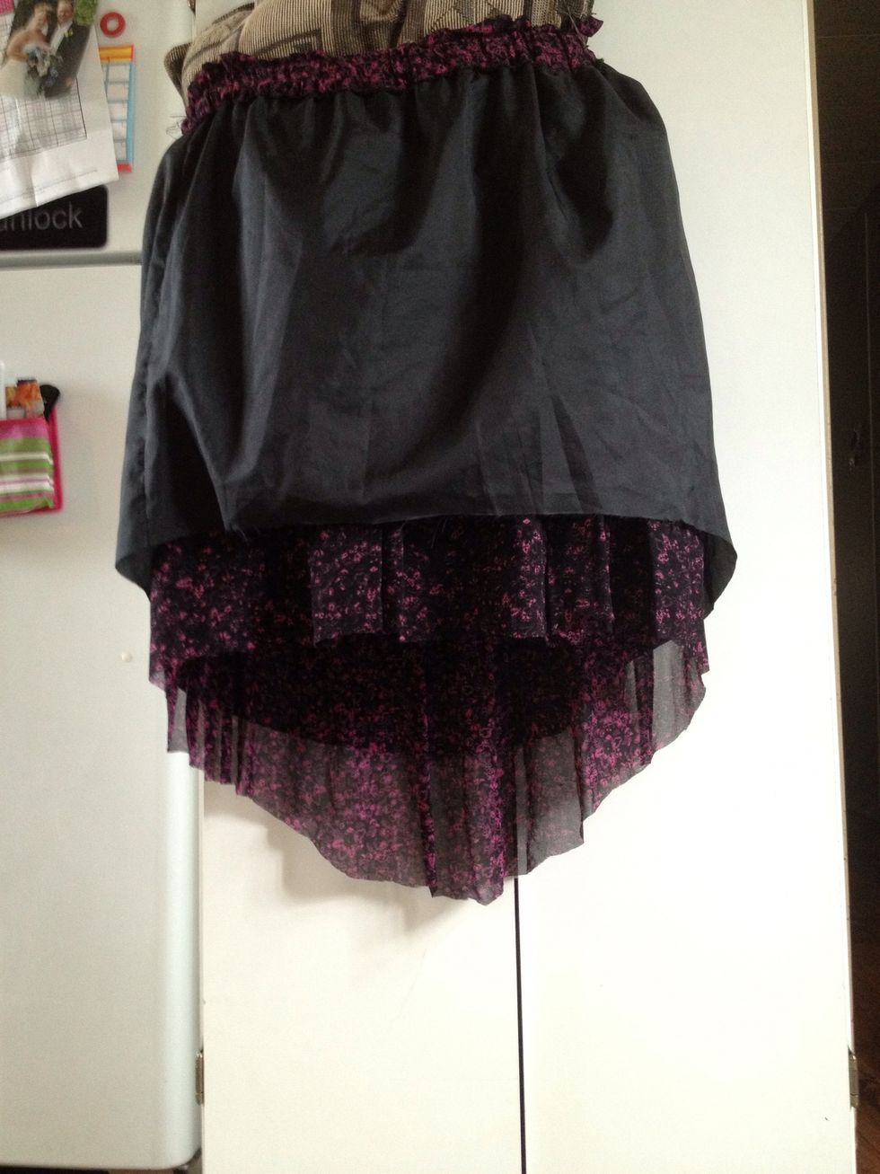 I free hand cut the sheer all the way around leaving a few inches longer then the liner you can finish the edges with a machine. I used a lighter and went around to finish the edges. Hope you enjoy :D