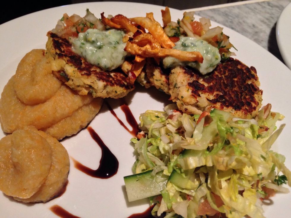 I garnished the plate a balsamic reduction infused with ginger.