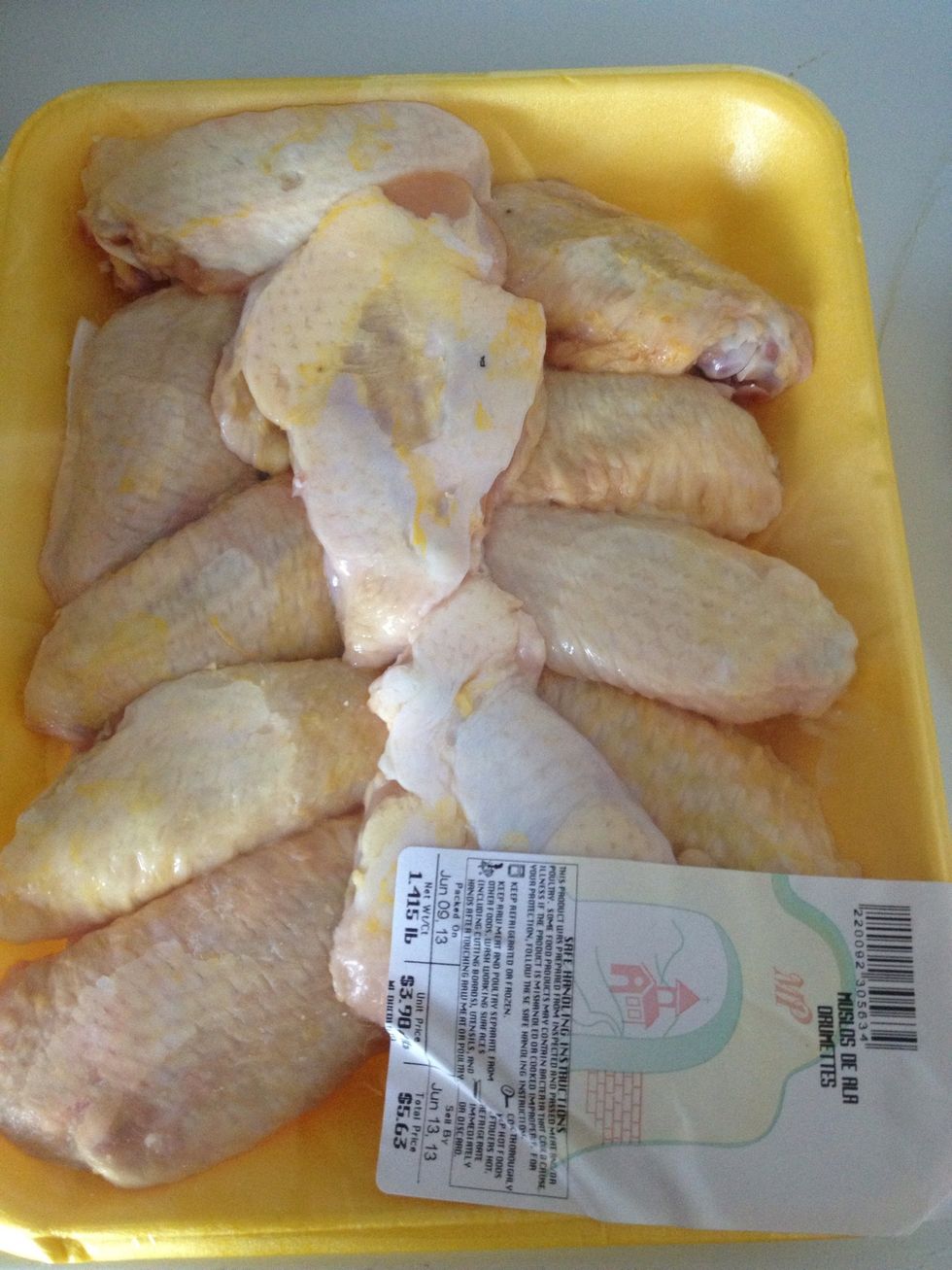 I get these party wings all ready, you can also get the wings pack and just cut them Into "wing" pieces.