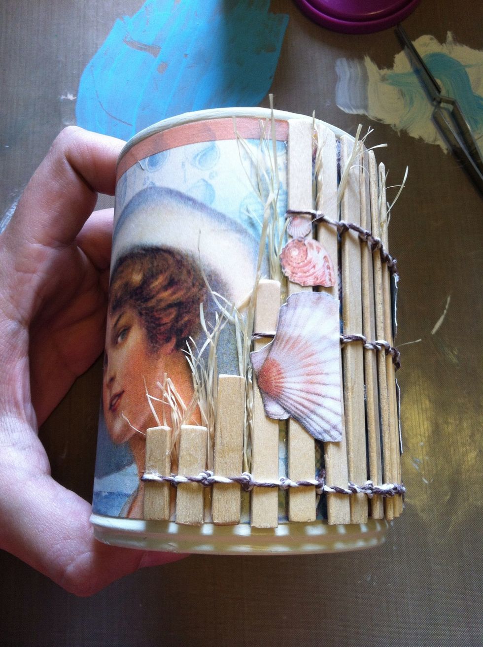 I glued the longer pieces behind the longer fence pieces, as well.