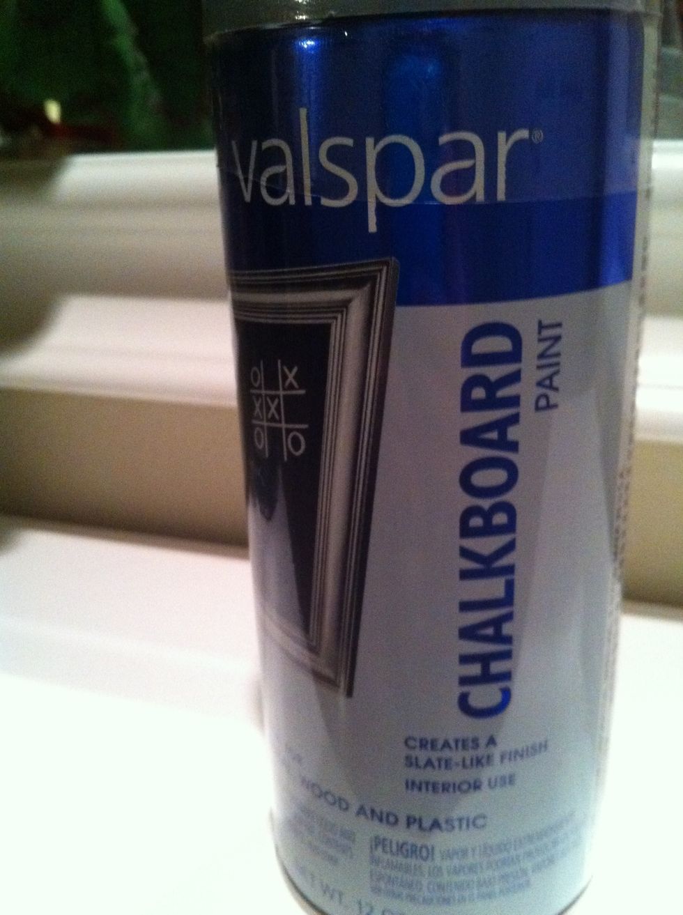 I got my chalkboard spray paint at lowes but you can pretty much get it at any craft store/ hardware store.