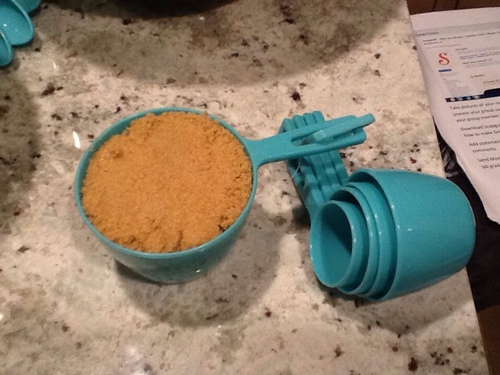 I got one cup of brown sugar and put it in a bowl.