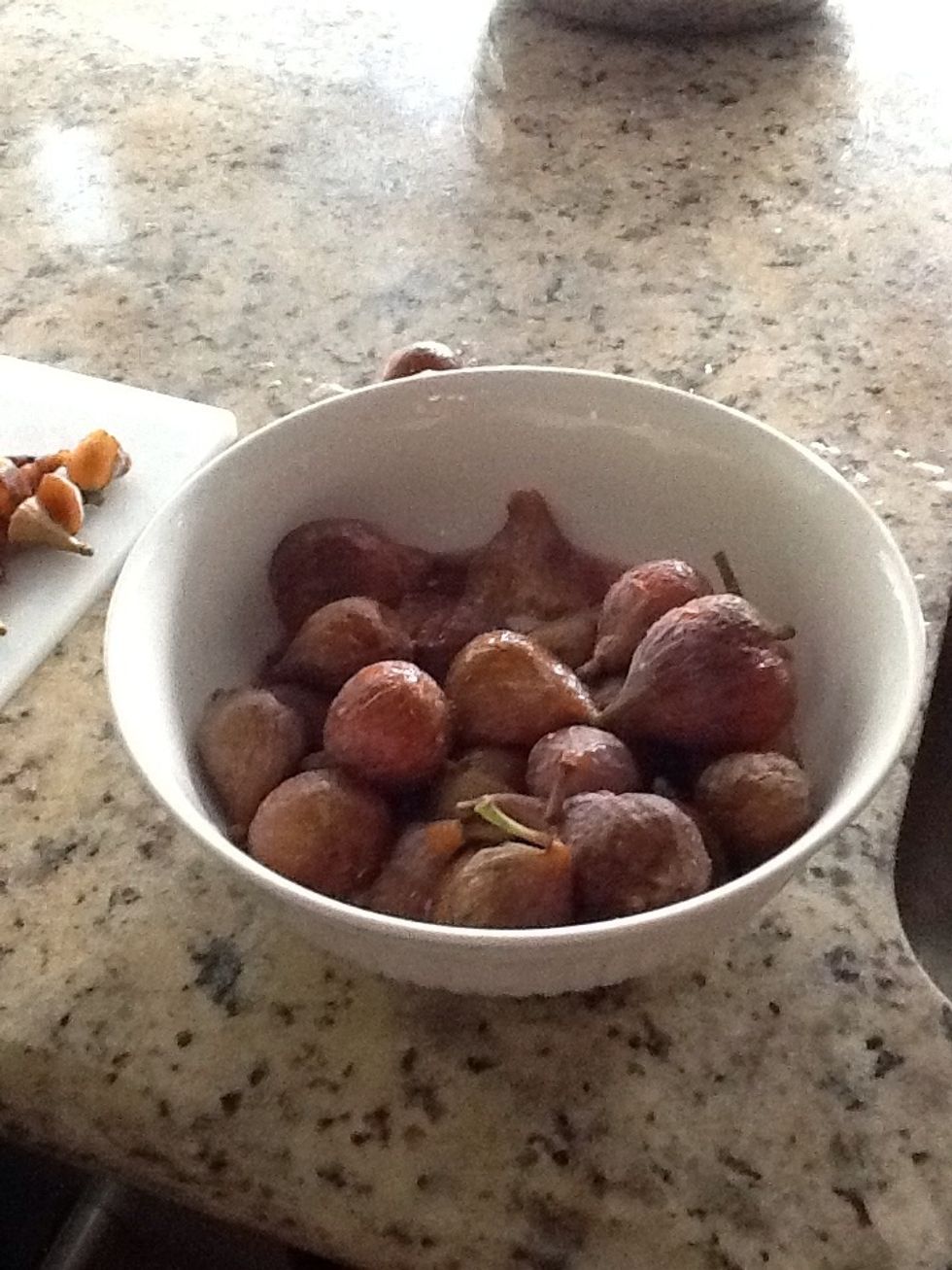 I grab as many figs off of my fig tree as I can.