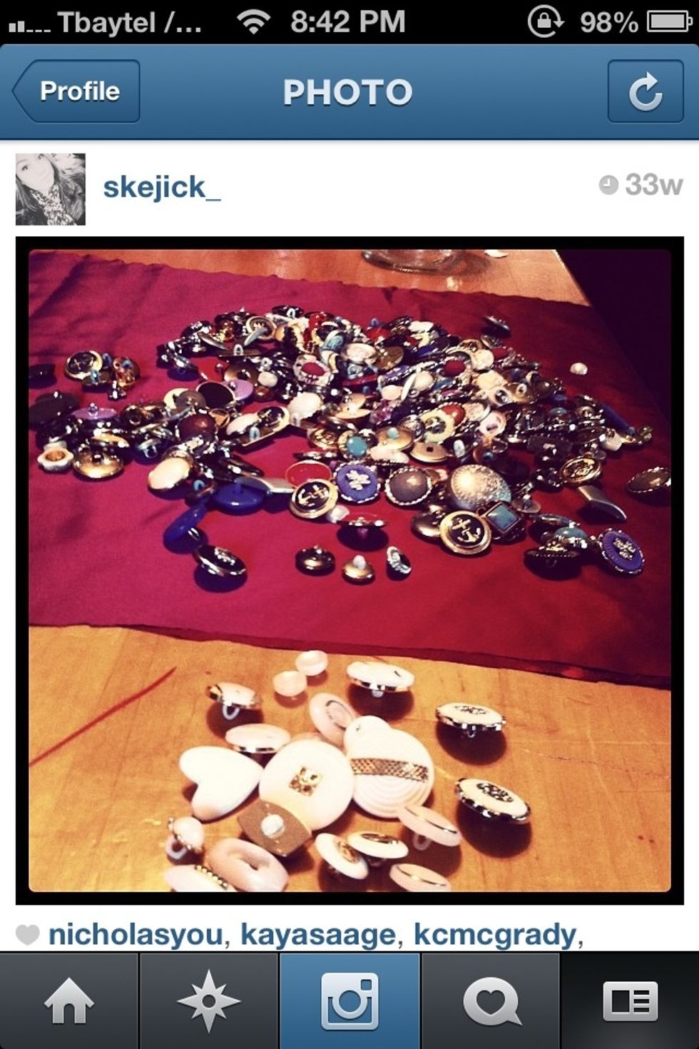 I had a hard time choosing my buttons and beads. this process is simple ;)