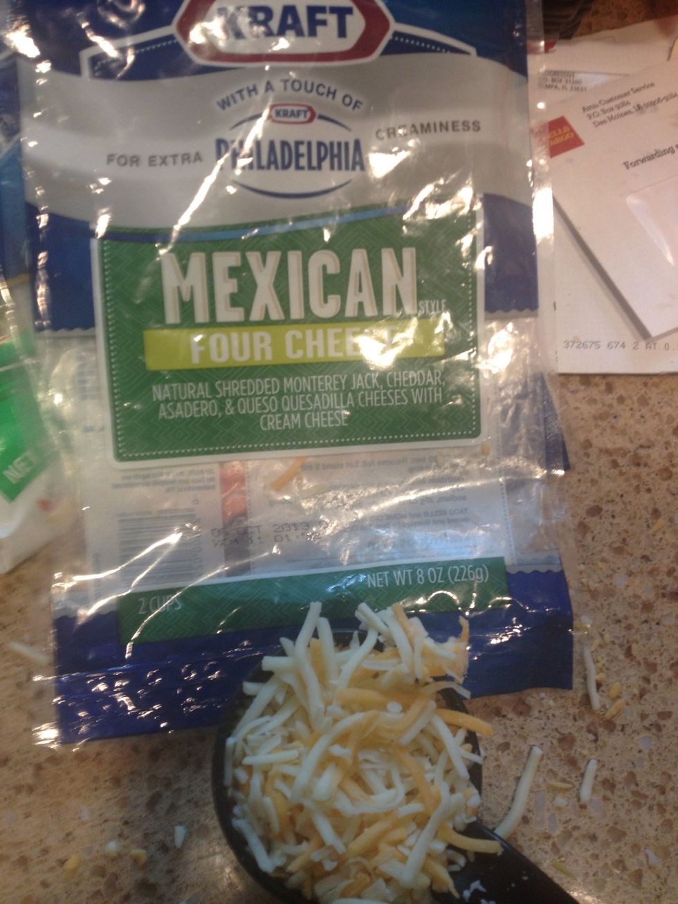 I had half a cup of leftover Mexican- threw that in as well.