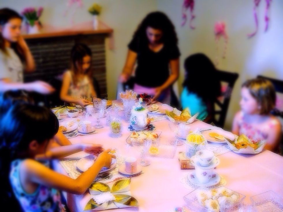 I had older girls being "butlers" to the little girls. They all had fun