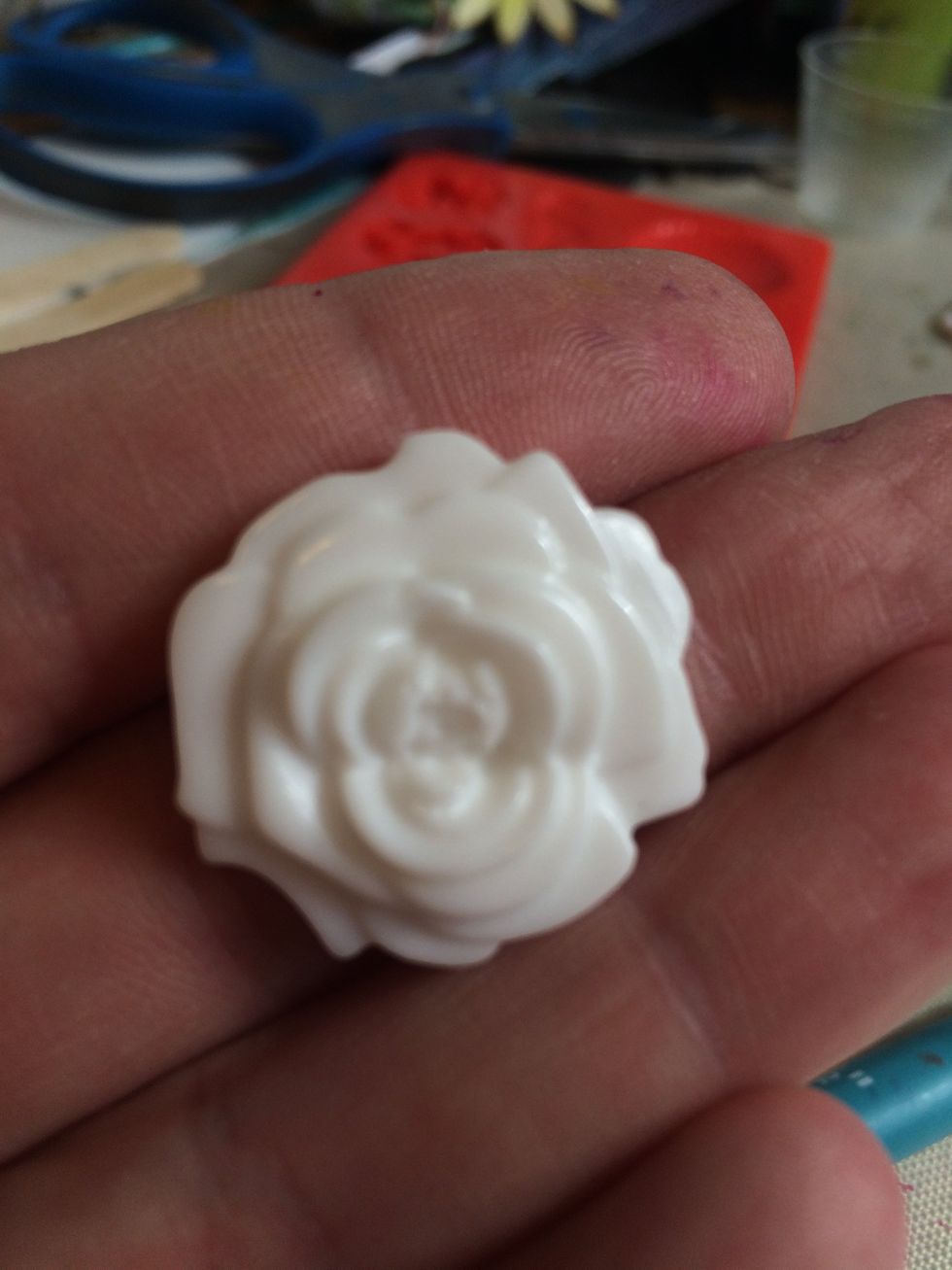 I had these resin flowers that I painted with Art Anthology products.