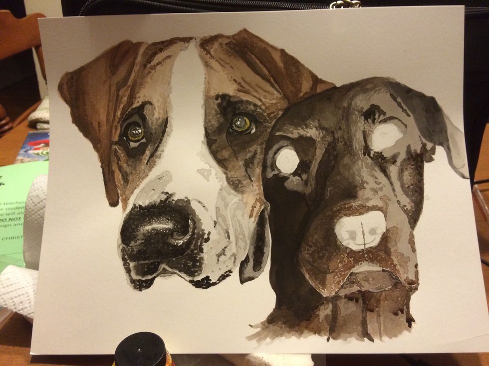 I had to fix the right eye. Something just didn't seem right with it. If you take a look at my other pics you will see it was just too small. Use a magic eraser sponge to gently rub off bad ink.