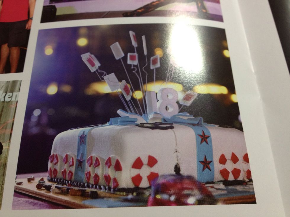 I happened to find this picture which is appropriate for my friend's 18th birthday, but putting it on the front of the card will cover up part of this picture. So here's what I did with it.