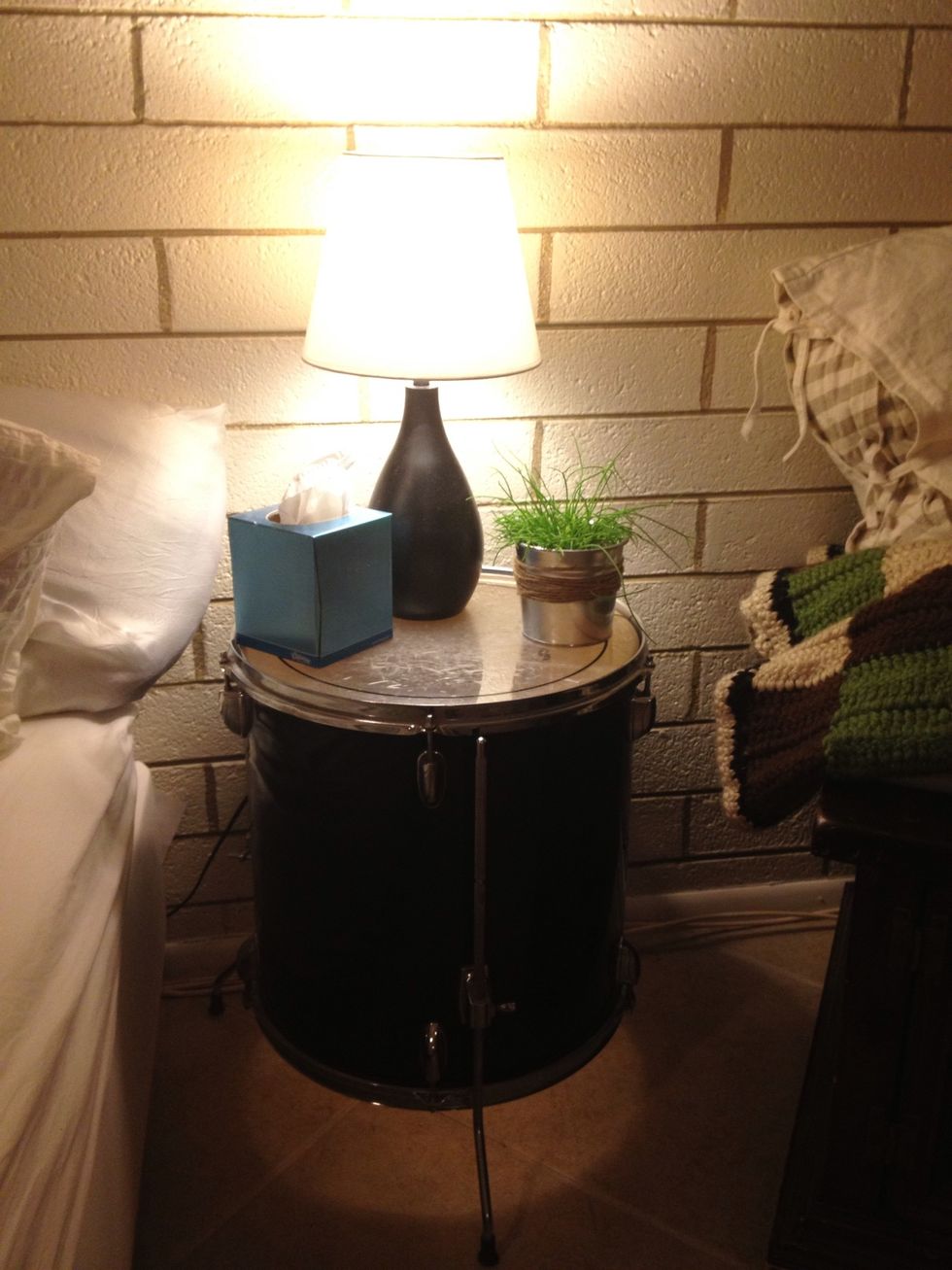 I have a drum set but I like my neighbors so it became a nightstand instead. Convenient way to wake the boyfriend too!