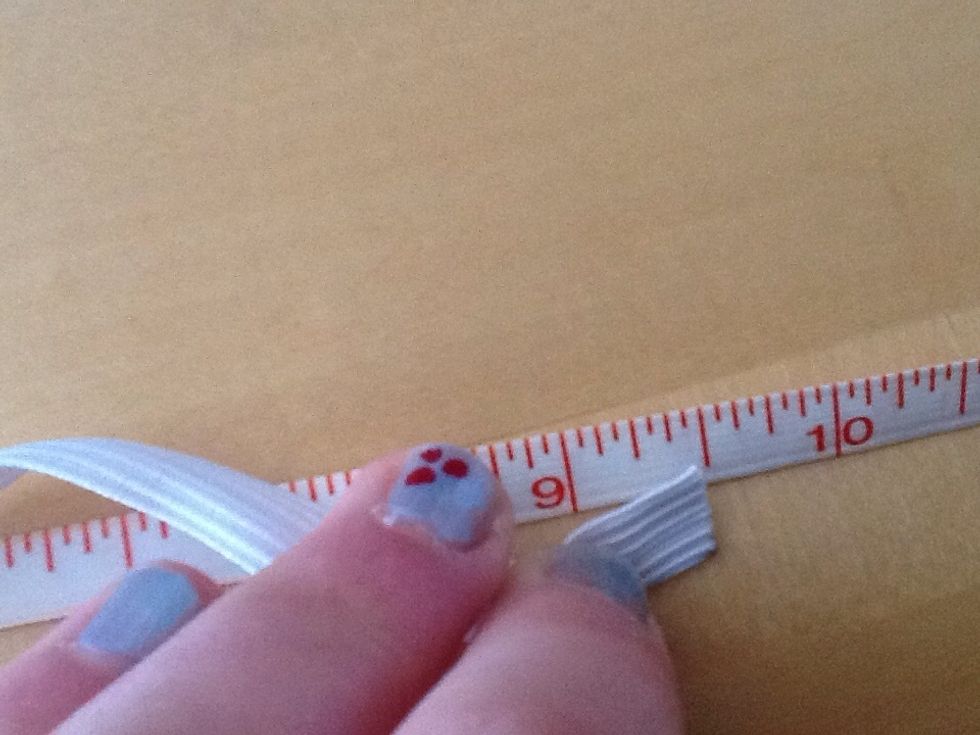 I have a fairly small wrist so I measured out 9.5 or 10 inches. It doesn't have to be perfect. The first on I made was tiny so I learned by trial and error!