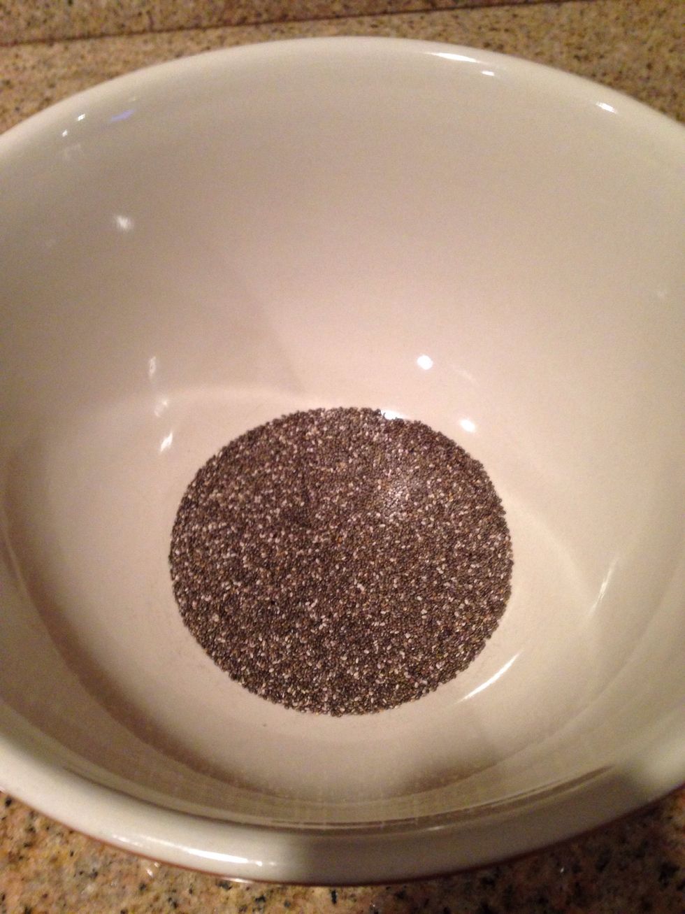 I have a family of 5 so I went big and measured out 6 Tbsp of chia seeds.