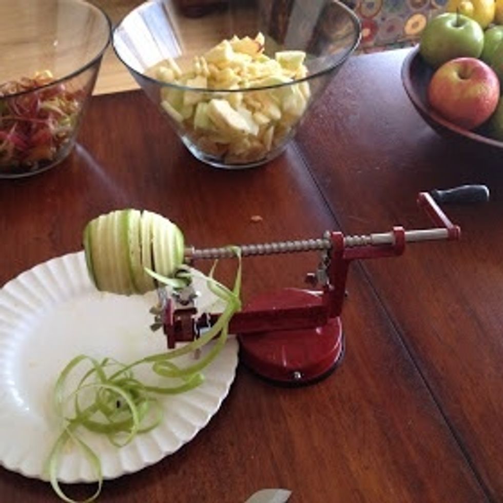 I have a fancy apple peeler. It saves so much time! I think it was $15.00 at the local grocery store.