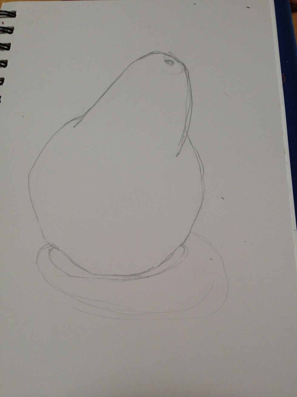 I have a loose contour of my pear. I have accounted for the things mentioned in the previous slide but am not stressing about it being exact. I can refine as I go.