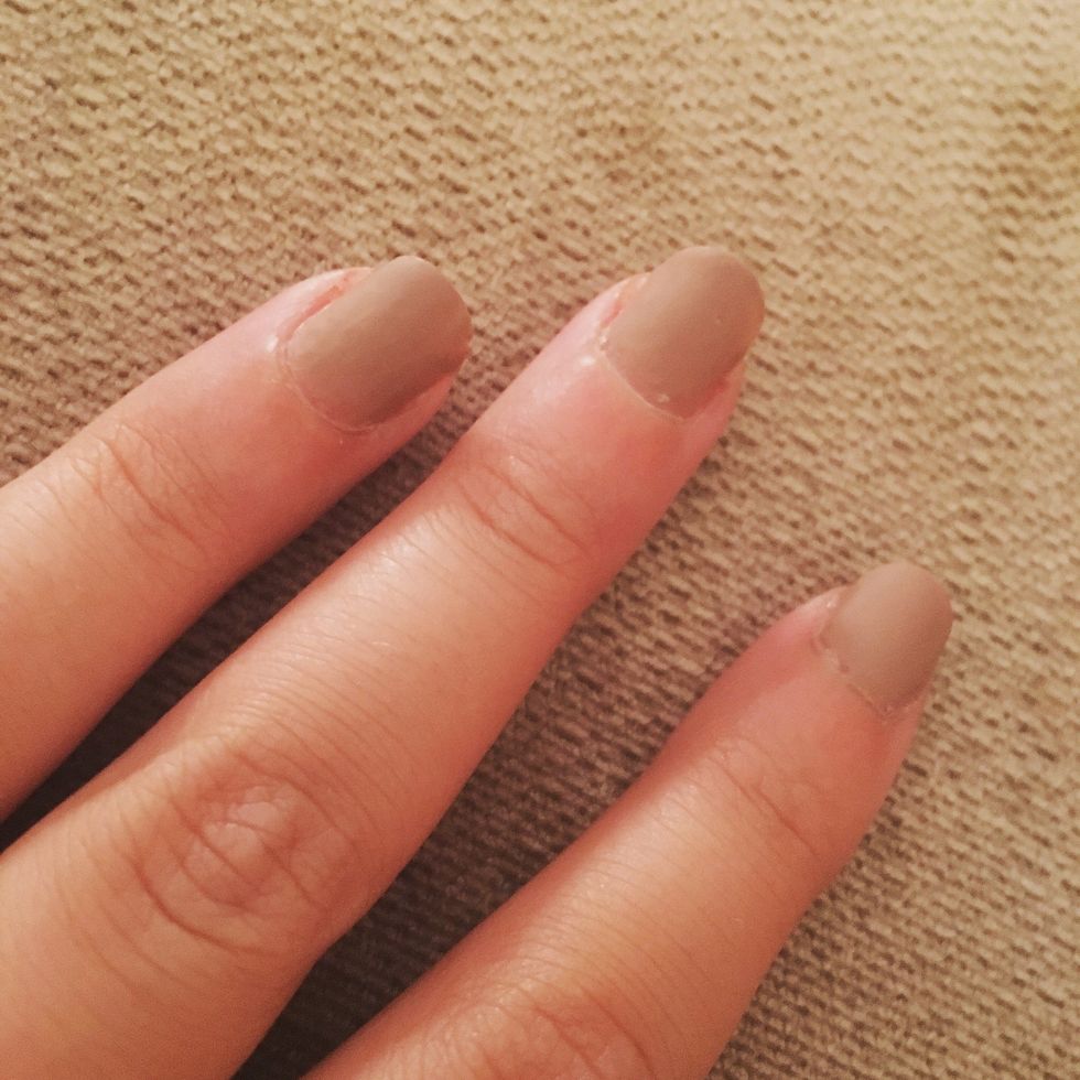 I have bit my nails for as long as I can remember so two weeks ago I decided to stop. I got them painted black gel and let them grow. Only two weeks later they were this length.