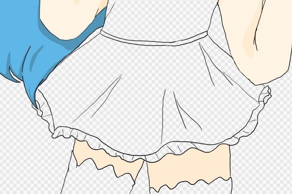 I have chosen to use the 3rd option I gave for most of the shading. For example, underneath the skirt and in other areas the light can't reach.