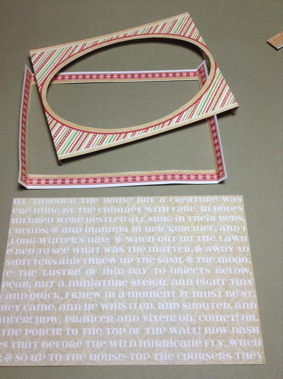 I have cut  the marks of the photos and a piece of the double-sided sheet with the same frames measurement.