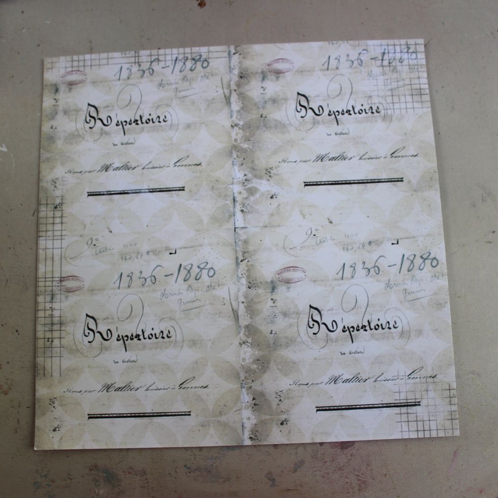 I have had these Mis-Ta-bles sheets for years. So I decided to use one today! I thought it would be perfect for layering since it already has the 1st layer!