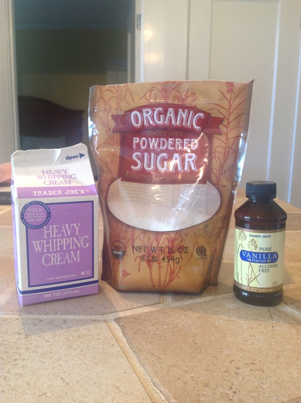 I have no measurements for this guide since it really depends on what you want from your whipped cream. I tend to like it kind of sweet!