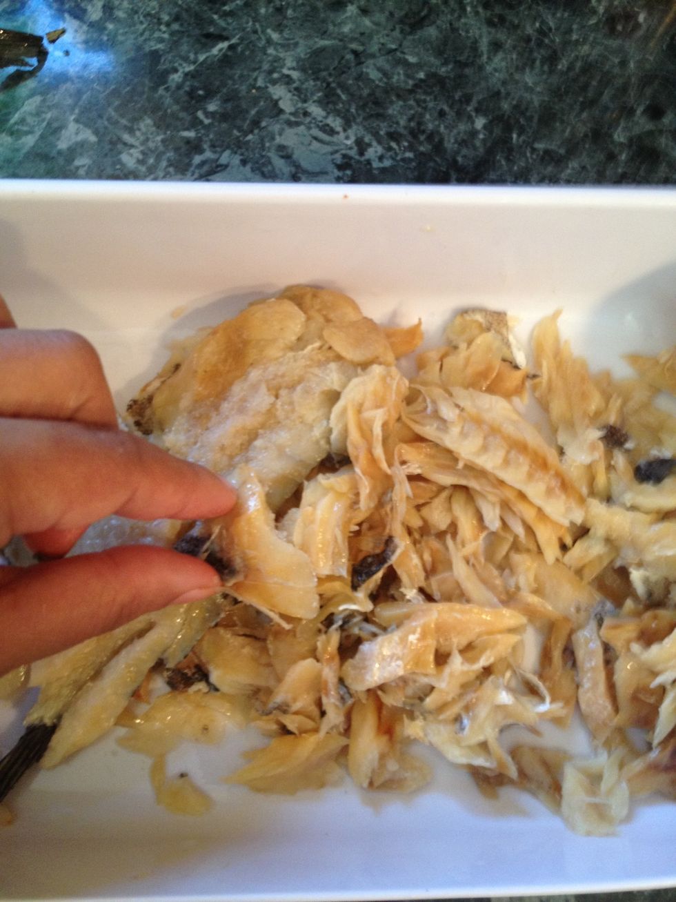 I have shredded the codfish .