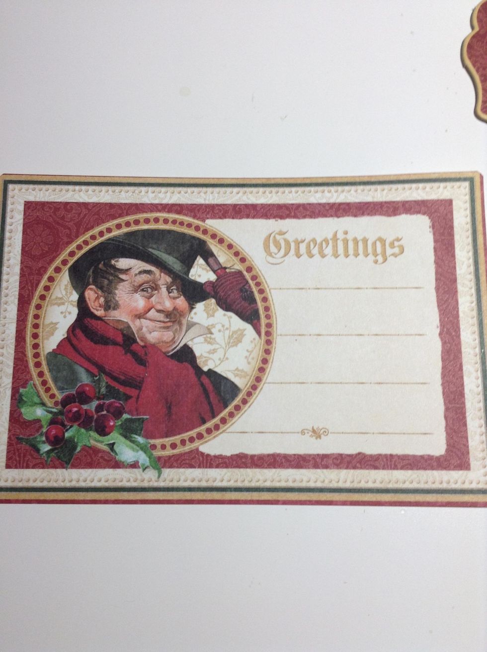 I have used this G45 Christmas Carol Ephemera card .