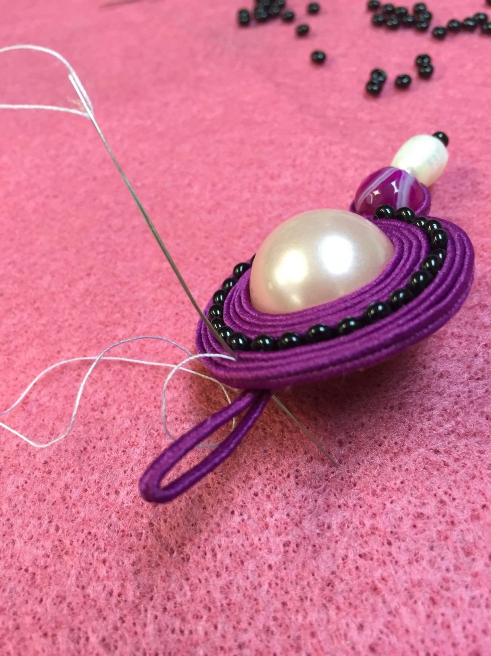 I hid my stitches but went up and down to make it more secure