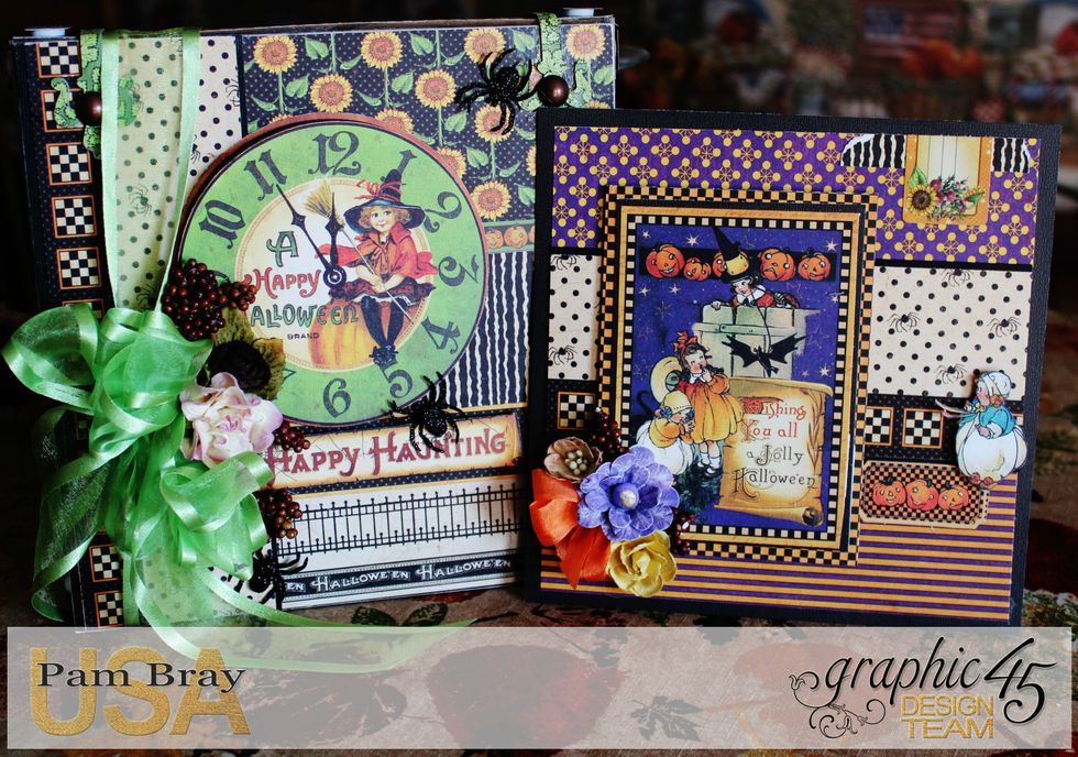 I hope you have enjoyed my Graphic 45 Happy Haunting Pop Up Card and Box Tutorial. Pam