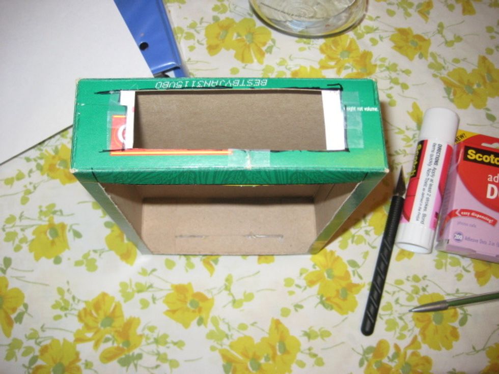 I just eye balled this part, make the hole as big or as small as you want. I would recommend a bigger hole. When you're inserting the plastic part you'll see why.