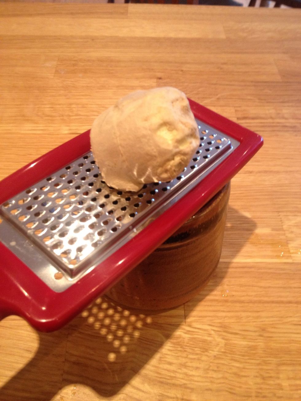 I keep my ginger in the freezer so I alway have some in but if it wasn't frozen you could add slices. I grate about half a teaspoon in using one of these very useful micro graters