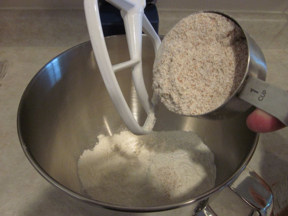 I know you were thinking "This jerk told me this was wheat bread".... Well I did say that, and it's what it is! Add the wheat flour.............ok do it now!