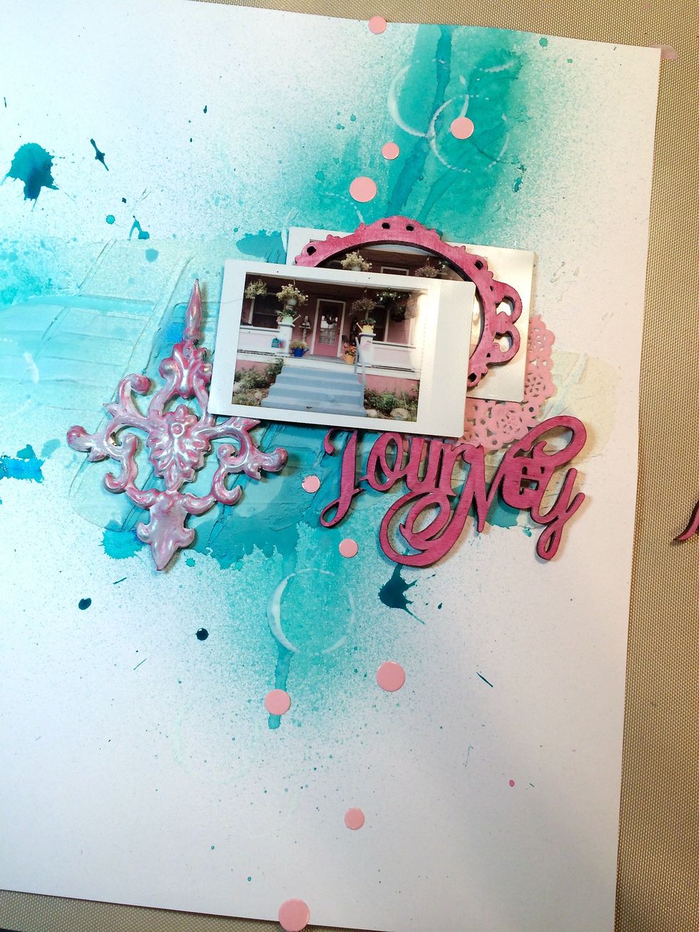 I laid these paper dots onto the page before adhering them.