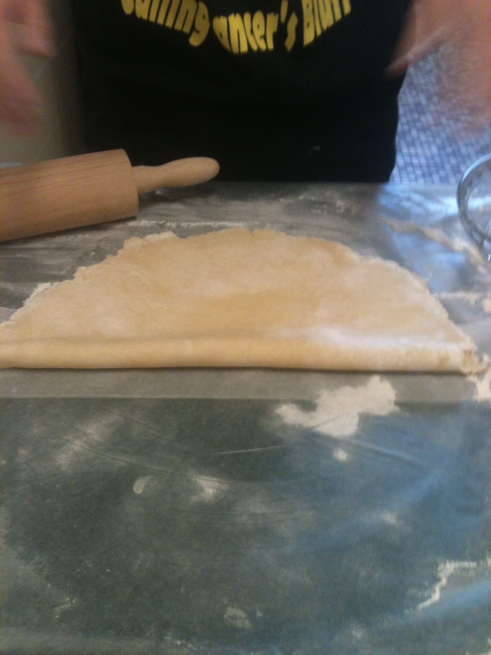 I learned this from my aunt. When I'm done rolling out my crust, I fold it into fourths and then place it in the pie dish. A lot easier than picking up the whole thing!