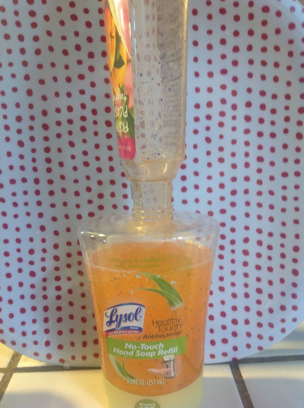 I let it set, balanced, for 20 minutes or so to let the last bit of soap drain down.