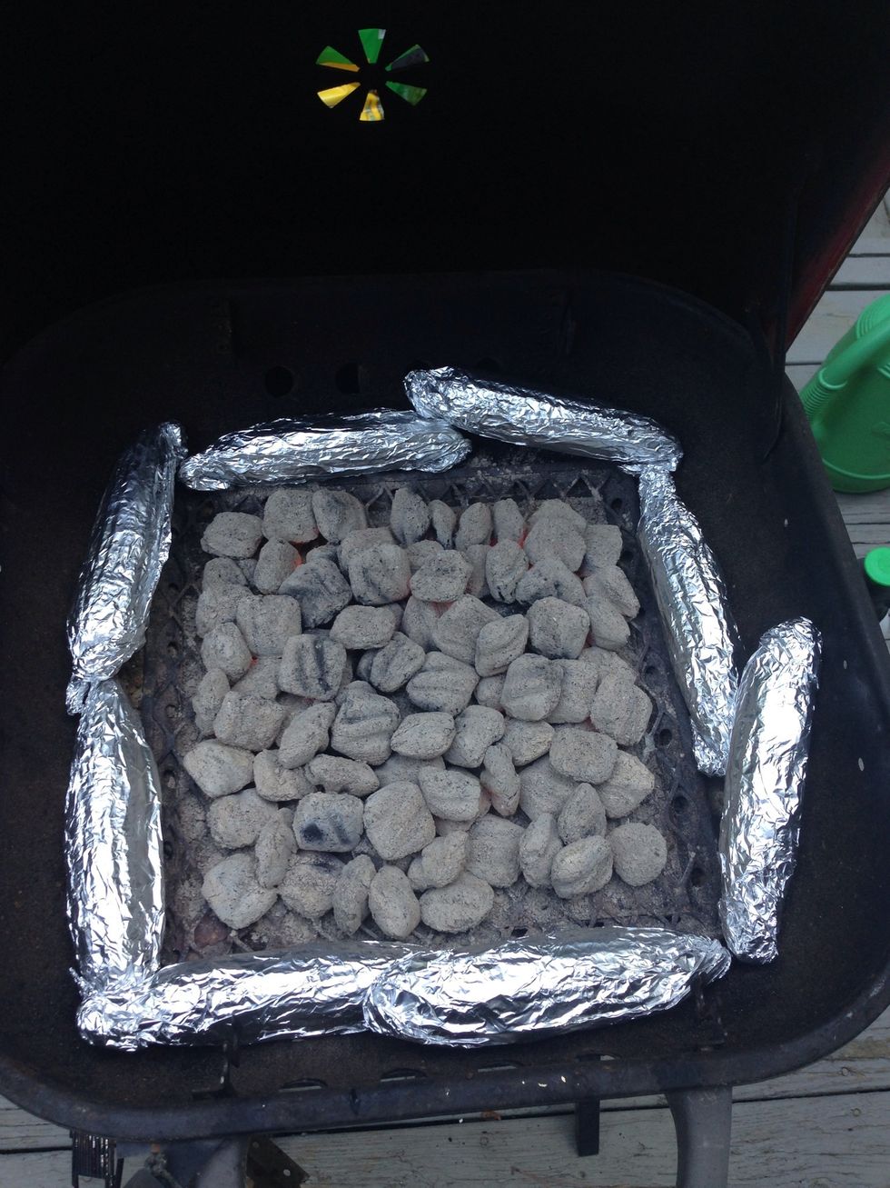 I let my charcoal cook down to a nice white color before I add the corn. Then I was careful to line the grill without touching the coals directly. After about 7-9 minutes, turn over to cook evenly.