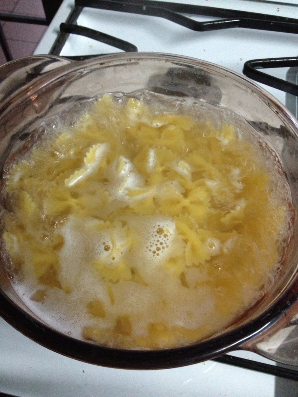 I like boiling the pasta while making the Alfredo sauce