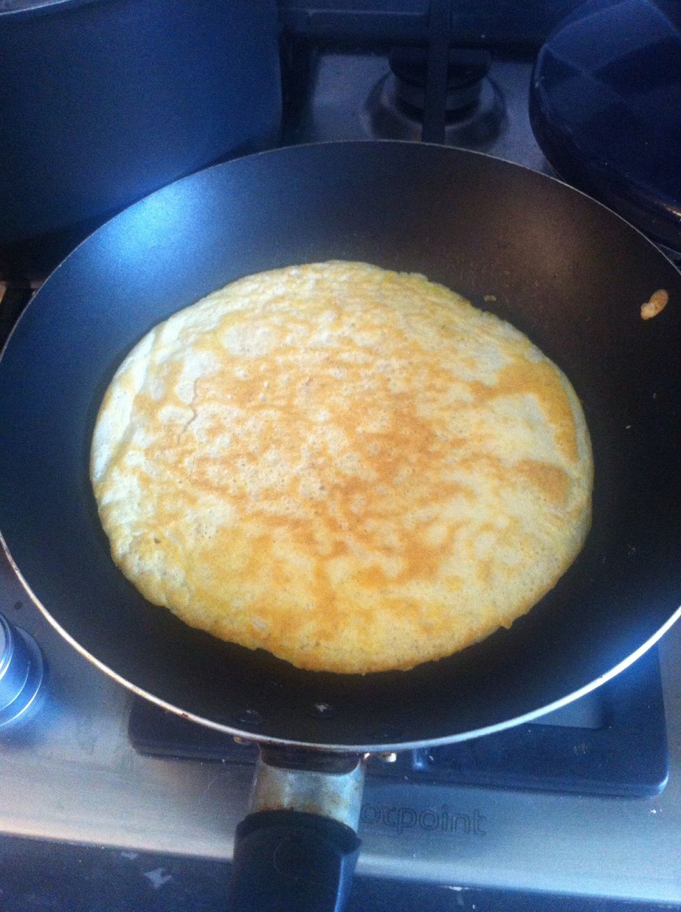 I like it to be almost burned on the other side to make it crunchy