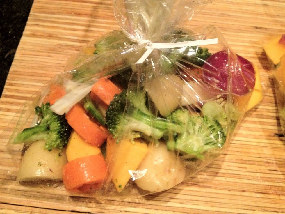 I like putting in a teaspoon or two of water before sealing , baking in the oven for 15 to 20 minutes until the Soft or microwave if your using the microwave steam bags for 3-4 mins and stand for 2