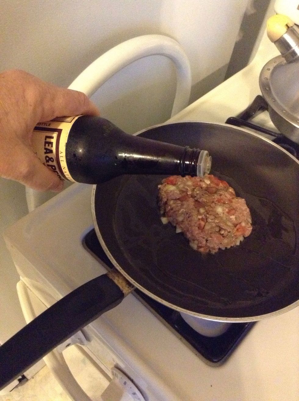 I like to add a few more drops of Worcestershire sauce to the top.